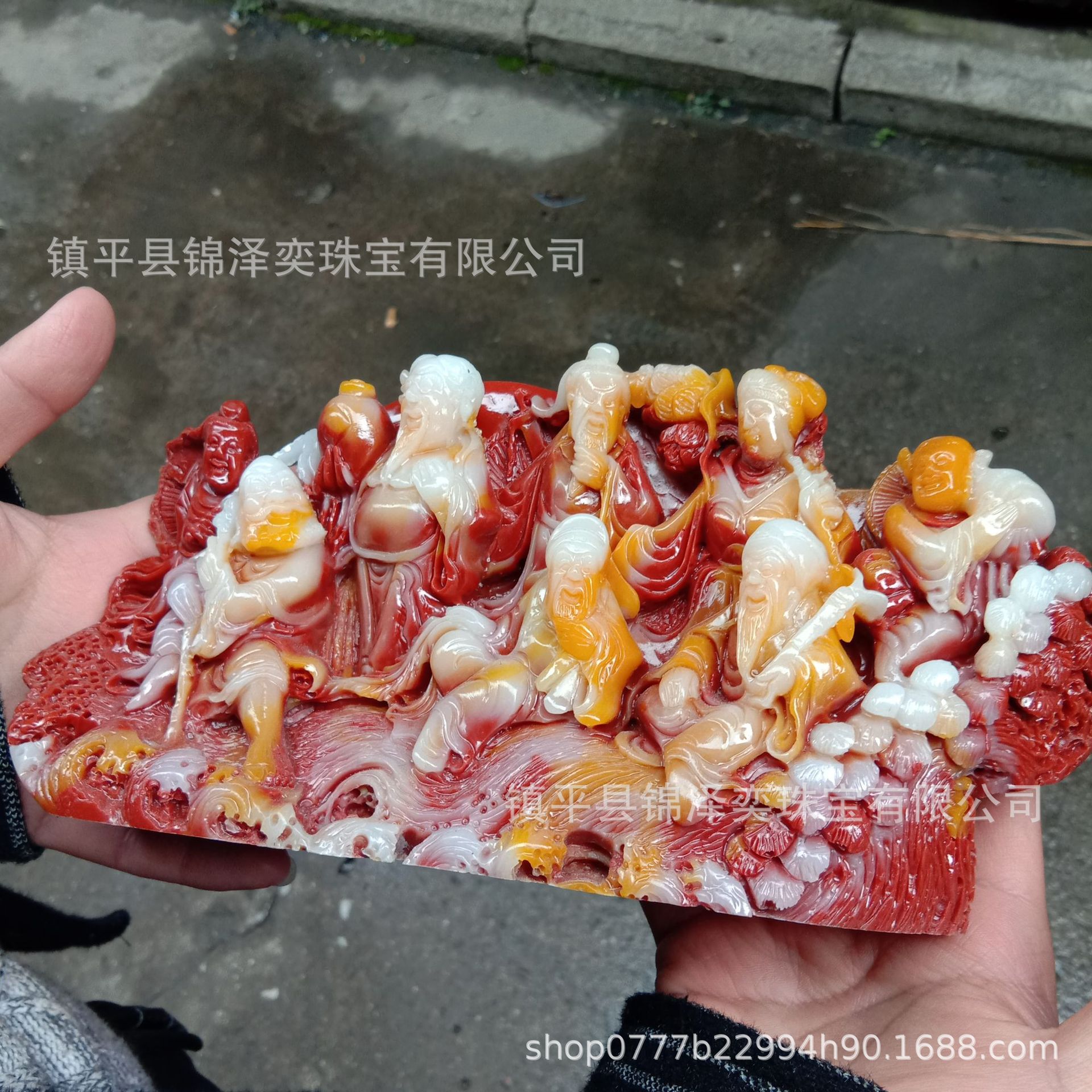 仿寿山石田黄石八仙过海小摆件 仿古做旧古玩工艺品