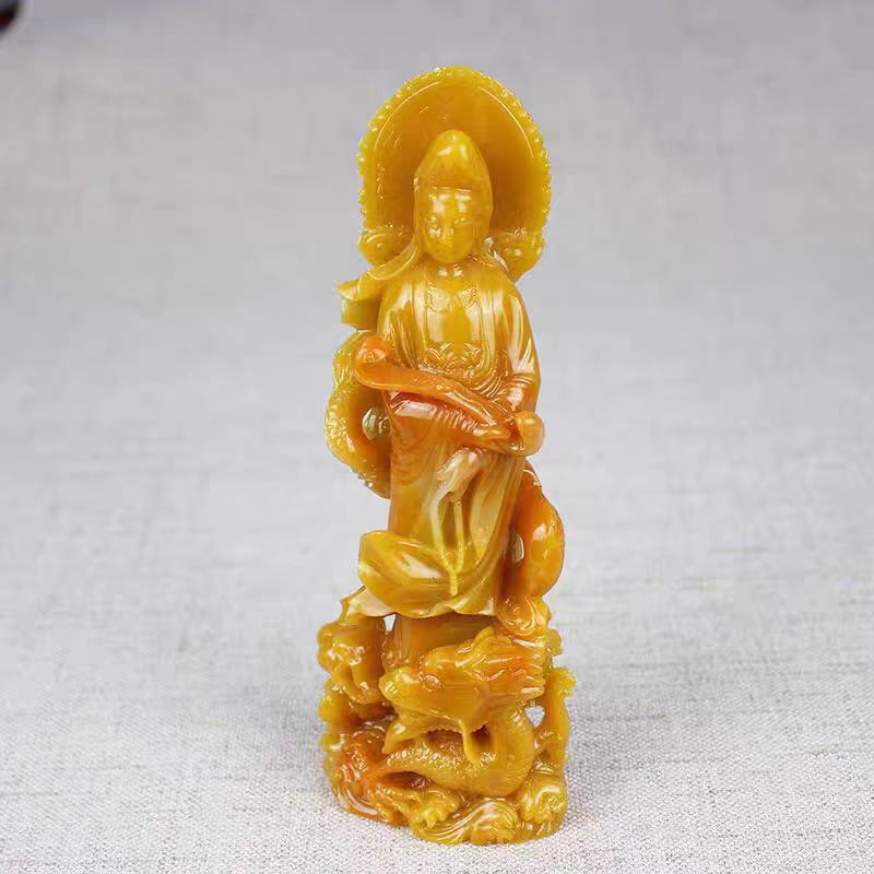 仿古福建寿山石芙蓉石田黄石巧雕摆件 关公观音山水雕刻工艺品