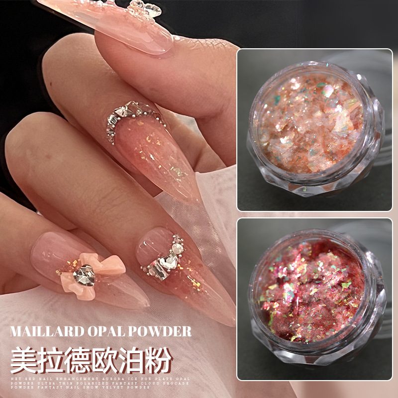 美甲欧泊粉饰品 超薄偏光幻彩碎石亮片 DIY美甲艺术装饰材料包