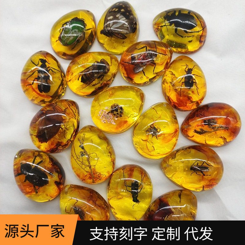 真昆虫琥珀标本 DIY饰品配件吊坠挂件